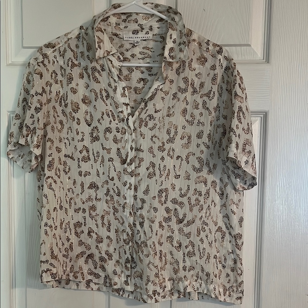 Women's Cream and Brown Leopard Shirt